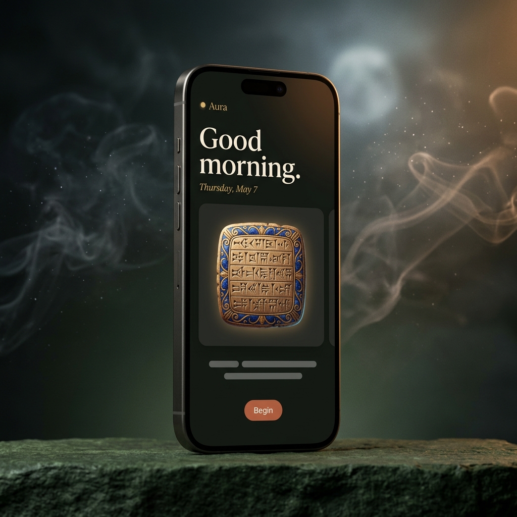 Aura on iPhone — the Sumerian tablet for today's reading